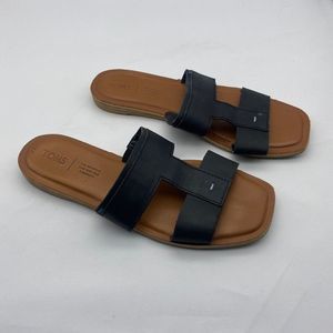 TOMS Seacliff Open Toe Slide Sandal Women’s Size 8.5 Black